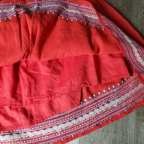 Old Navy Women's Red Embroidered Casual Cotton Skirt Size Large - Picture 9 of 15